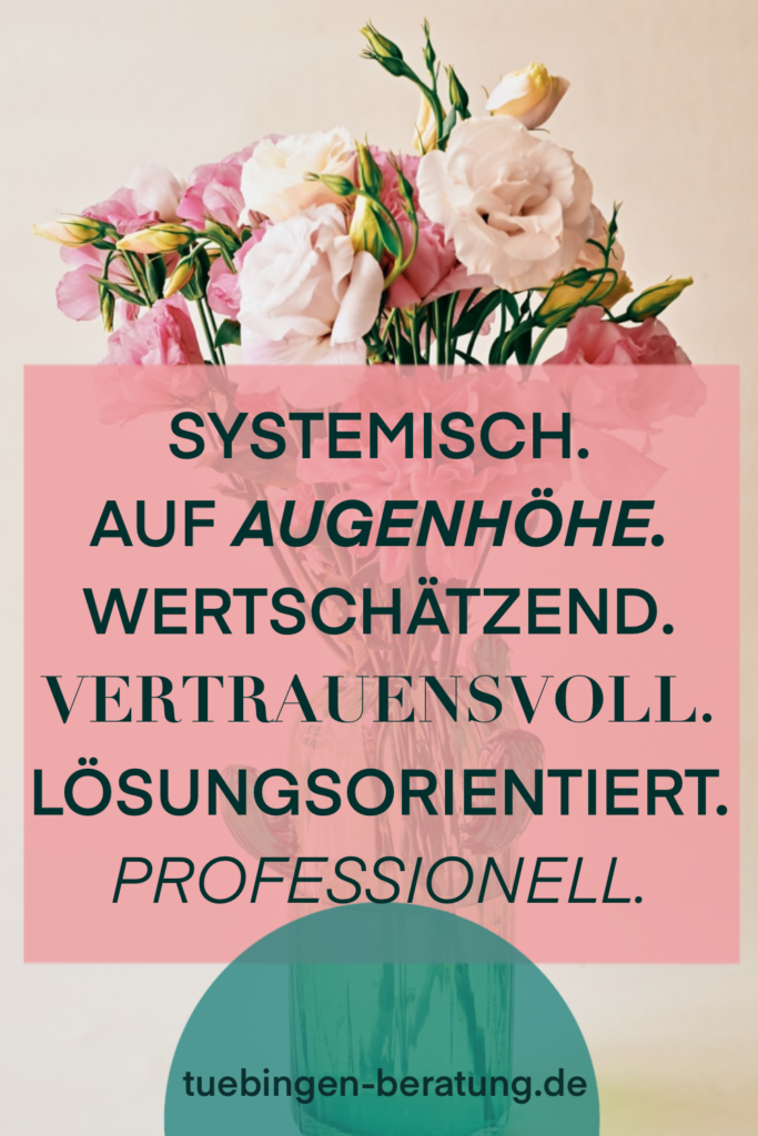 Systemisch. auf Augenhöhe. Wertschätzend. Lösungsorientiert. Vertrauensvoll. Professionell.